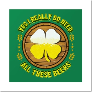 St Patricks Day Beer Drinking Funny Quotes Posters and Art